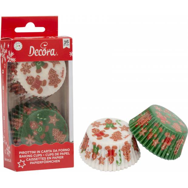 Papírové košíčky na muffiny 36ks vánoční - Decora