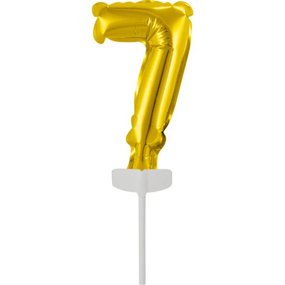 Fóliový balónek zlatý mini - zápich do dortu číslo 7