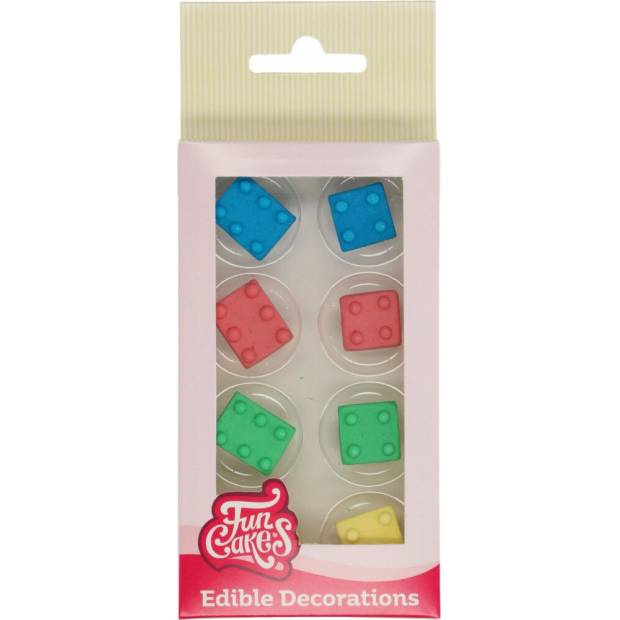 Cukrové zdobení 8ks dětské kostky barevné