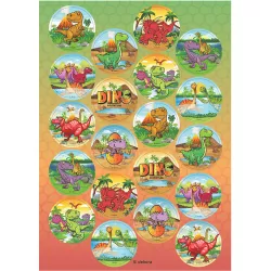 Fondánový papír předvyražený na cupcake dinosauři