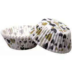 Košičky na muffiny srdíčka (50 ks)
