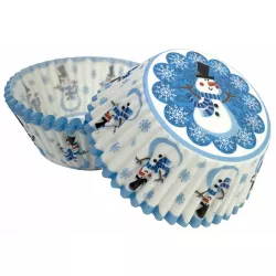 Košičky na muffiny sněhulák (50 ks)