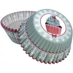 Košíčky na muffiny motiv cupcake modrý (50 ks)