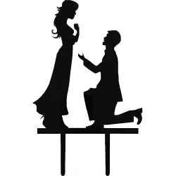 Zápich na dort svatební žádost o ruku černý