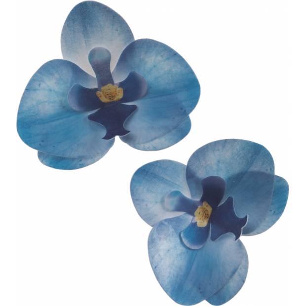 Květy z jedlého papíru orchidej modrá 10ks