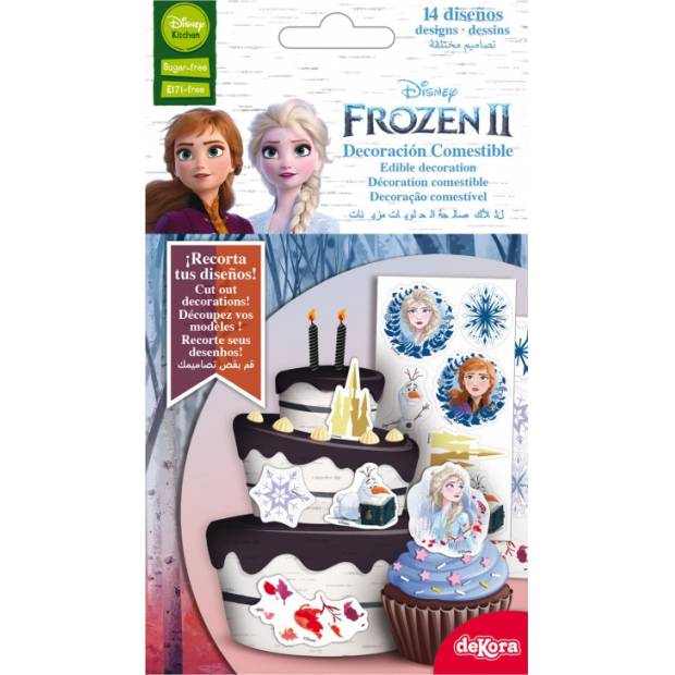 14ks dekorací z fondánového listu na cupcake Frozen 2