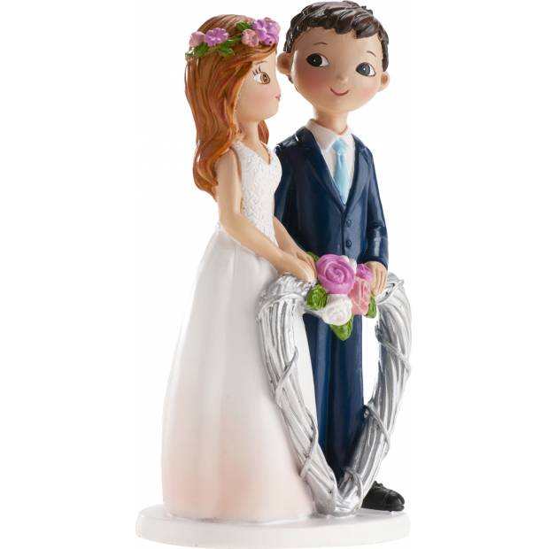 Svatební figurka na dort velké srdce 16cm