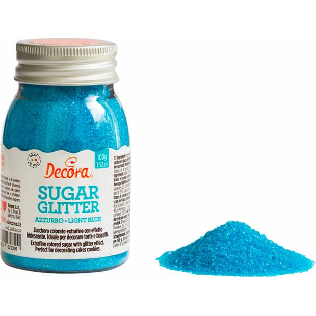 Dekorační cukr 100g modrý jemný