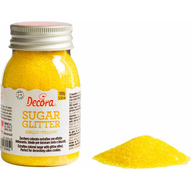Dekorační cukr 100g žlutý jemný
