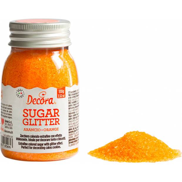Dekorační cukr 100g oranžový jemný