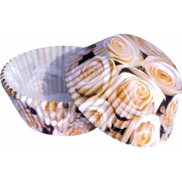 Košičky na muffiny svatební - růže (50 ks)