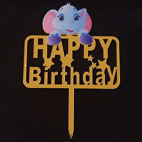 Zápich na dort šťastné narozeniny slon