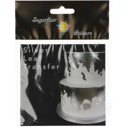 Sugarflair Transfer plát stříbrný ( 8 x 8 cm )