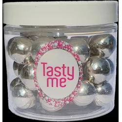 Stříbrné čokoládové perly 100g