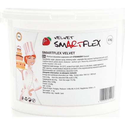 Smartflex Velvet Jahoda 4 kg (Potahovací a modelovací hmota na dorty)