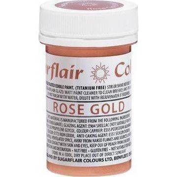 Tekutá glitterová barva Sugarflair (20 g) Rose Gold Paint (Bez E171)