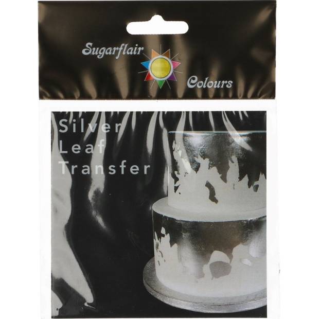 Sugarflair Transfer plát stříbrný ( 8 x 8 cm )