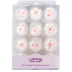Cukrová dekorace - květy - 36ks