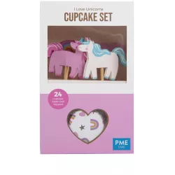 Cupcake set unicorn, 24ks