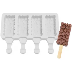 Silikonová forma na nanuky srdíčka 7x3,5 cm - Cakesicq