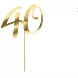 Zápich do 21cm dortu zlatý číslo 40