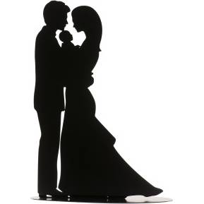 Plechová figurka na svatební dort silueta s miminkem