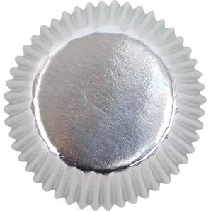 Foliový mini košíčky na cupcake, stříbný 45ks