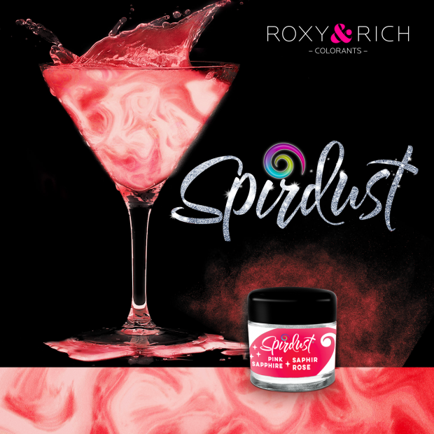 Metalická barva do nápojů Spirdust růžový safír 1,5g