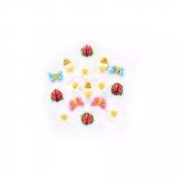 Cukrová figurka včelky, berušky a motýlci