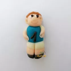 Figurka na dort fotbalista modrý dres 6cm z kokosové hmoty