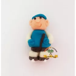 Figurka na dort hokejista modrý dres 6cm z kokosové hmoty