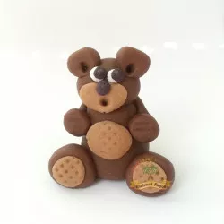 Figurka na dort medvídek hnědý 5cm z kokosové hmoty