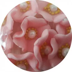 Cukrové květinky růžové 10ks