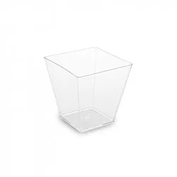 Fingerfood kelímek na panna cottu PS hranatý čirý 50x50x45mm 60ml - 50ks - Wimex
