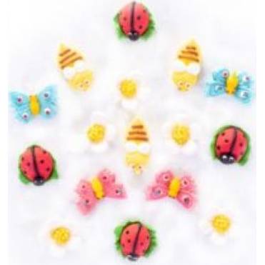 Cukrová figurka včelky, berušky a motýlci