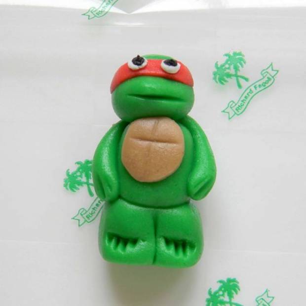Figurka na dort želva ninja 5cm Raphael  z kokosové hmoty