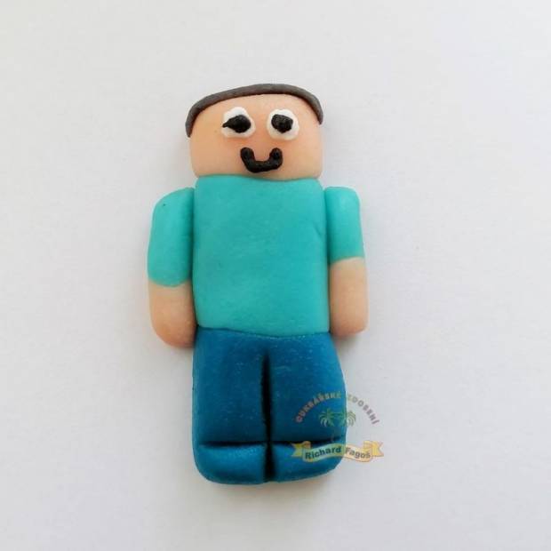 Figurka na dort Minecraft Steve 6cm z kokosové hmoty