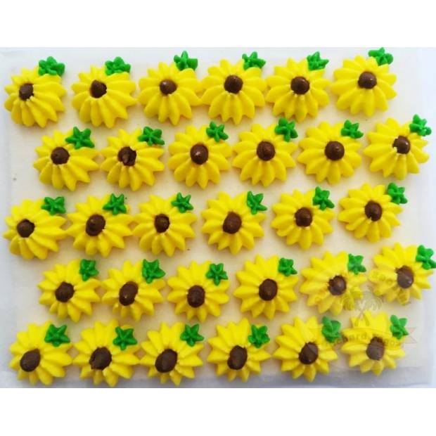 Cukrové květy slunečnice na platíčku 30ks