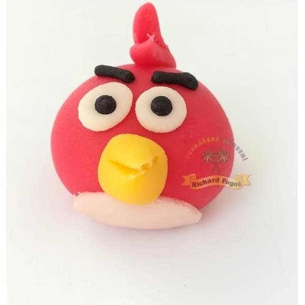 Figurka na dort Angry Birds Red 4cm  z kokosové hmoty
