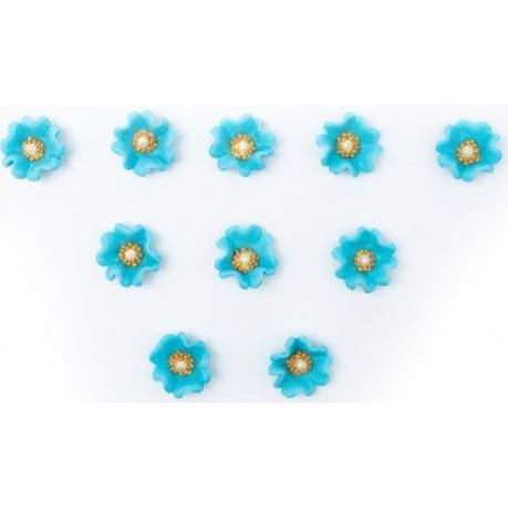 Cukrové květinky modré 10ks
