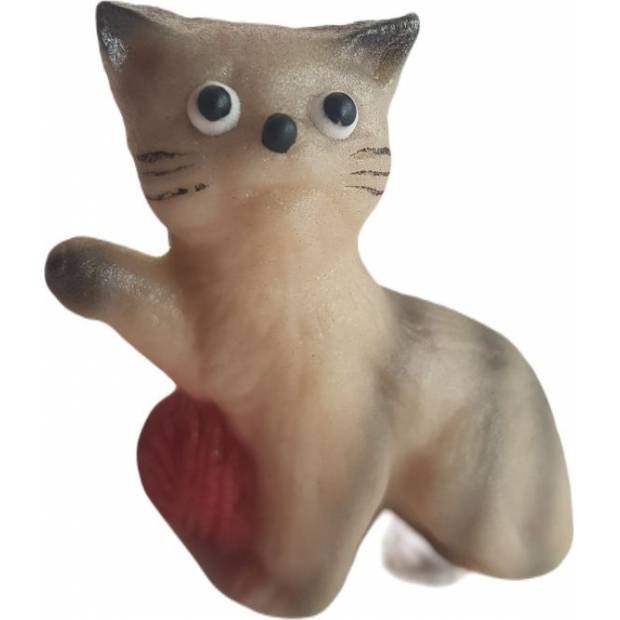 Marcipánová figurka hrající si kočička, 50g šedá
