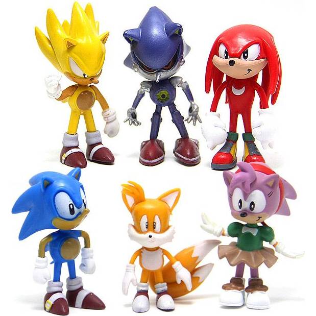 Figurky na dort 6ks ježek Sonic 6cm