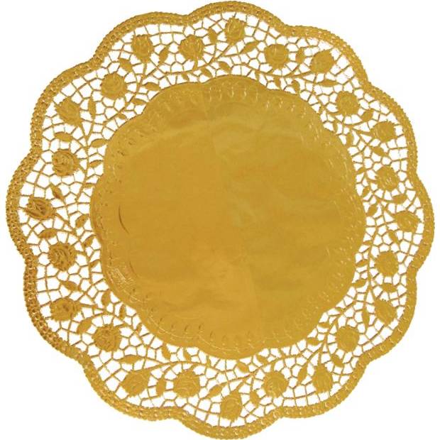 Dekorativní krajka kulatá zlatá 32cm 4 ks