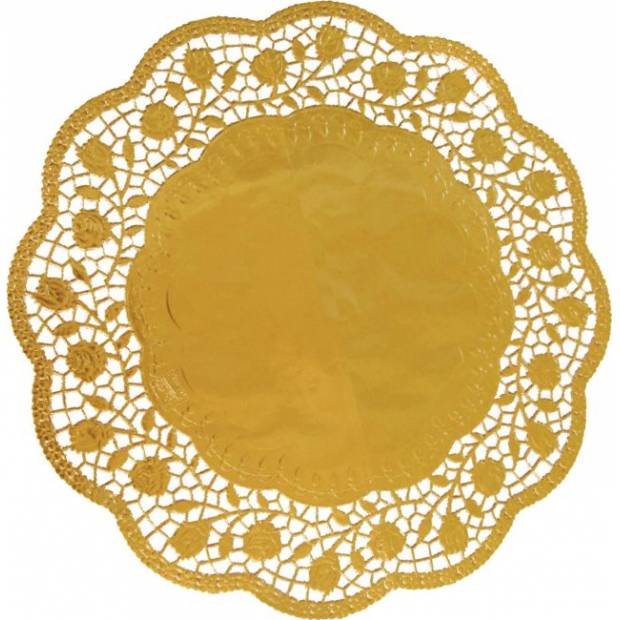Dekorativní krajka kulatá zlatá 36cm 4 ks