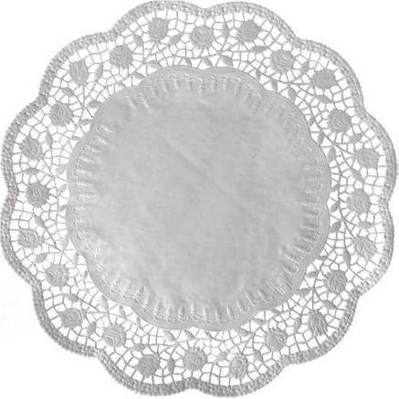Dekorativní krajka kulatá bílá 18cm 100 ks