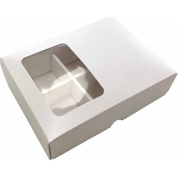 Krabička na pralinky perleťová s okénkem (6,5 x 10,5 x 4,5 cm)