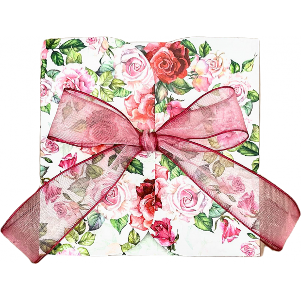 Svatební krabička na výslužku růžičky 110 × 110 × 70 mm 8ks