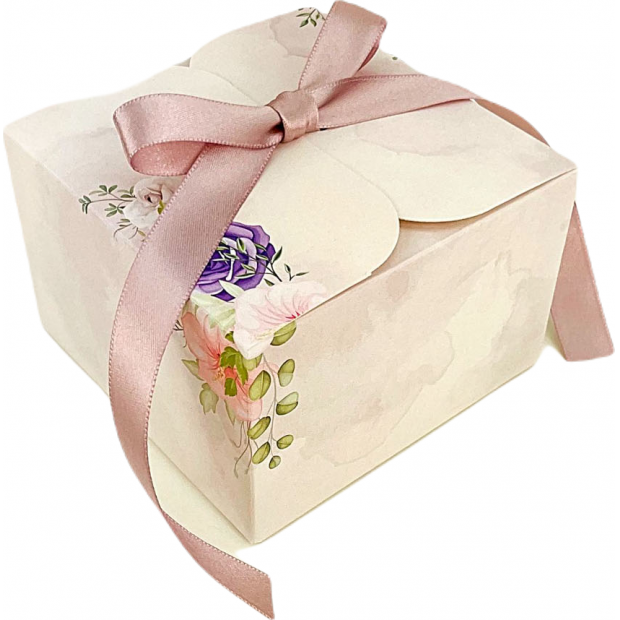 Svatební krabička na výslužku květy 110 × 110 × 70 mm 8ks