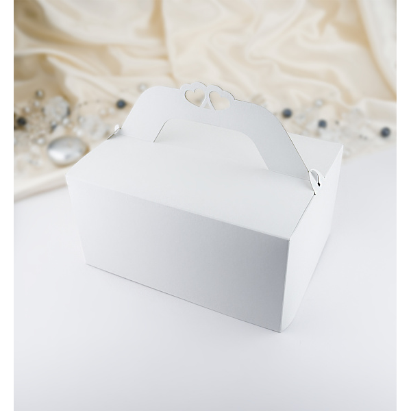 Svatební krabička na výslužku se srdíčky 185 × 135 × 95 mm 8ks