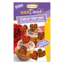 Čokoladové decorace srdce, 15ks